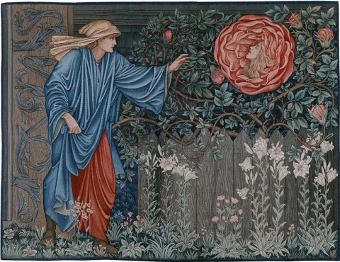 ManuTeeFaktur-Rose_Bluete_Edward_Burne-Jones_Morris_Co_Der_Pilger_im_Garten-_Das_Herz_der_Rose